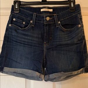 Levi's Dark Blue Jean Shorts (Mid Length)